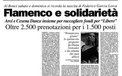 Maggio 1998, ROMANCERO GITANO: il flamenco al Bonci con le coreografia di Diana Gonzalez raccoglie fondi per il pulmino per disabili